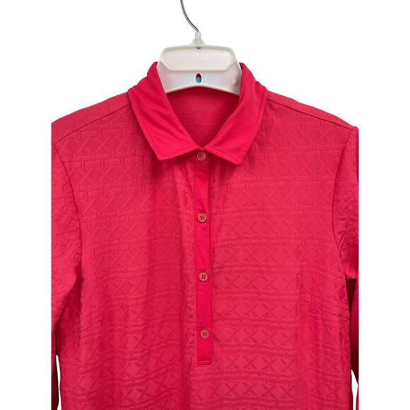 J McLaughlin Dress Coral Textured 3/4 Sleeve Size Small - Picture 4 of 12